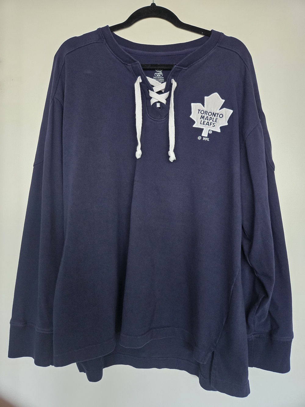 Toronto Maple Leafs NHL Lace Up Jersey Sweatshirt XL